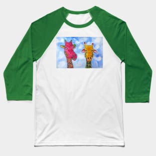 Quirky, Colourful Giraffes Baseball T-Shirt